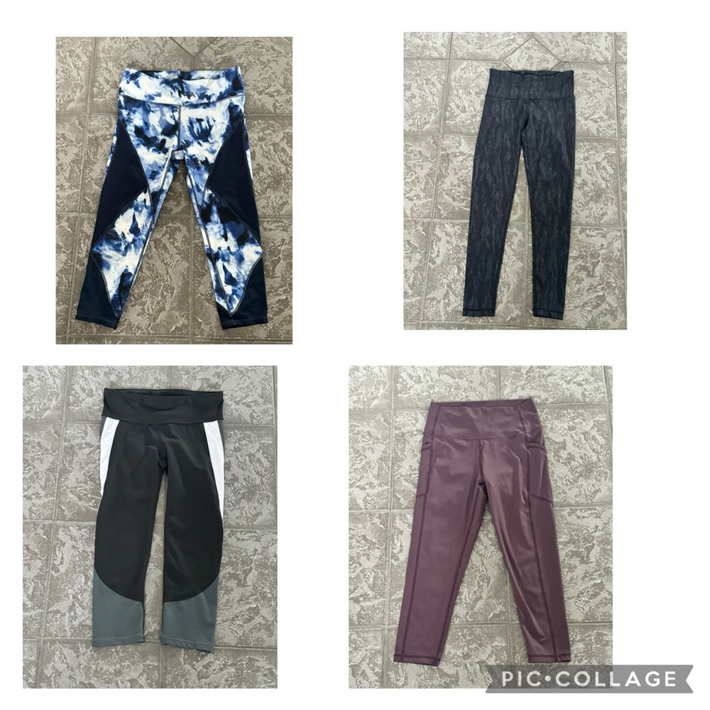 Lot of 4 Womens Leggings Kirkland, Zyia, Gap Fit x2 Capris 20"- 26" Inseam S